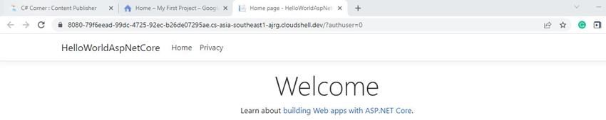 Building and Launching an ASP.NET Core App from Google Cloud Shell